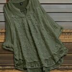 Women fashion embroidered olive green