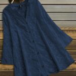 Women fashion embroidered navy blue